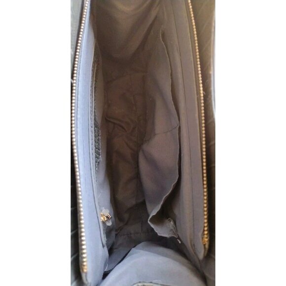 Bebe Handbag Satchel Gray Fringe Textured Braided Handle Gray - Picture 16 of 16